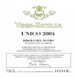 Vega Sicilia Unico 2004 Ribera del Duero DO 75cl